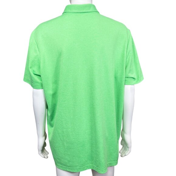 Adidas Mens 2XL Polo Shirt Green Recycled Polyester Athletic Fit Short Sleeve - Picture 2 of 5